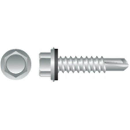STRONG-POINT 10-16 x 0.5 in. Unslotted Indented Hex Washer Head Screws Zinc Plated, 4PK HA1008